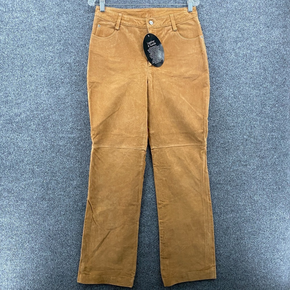 Vintage Jeanology Leather Pant Womens 8 Brown Straight Ranch Western Barn‎ Farm